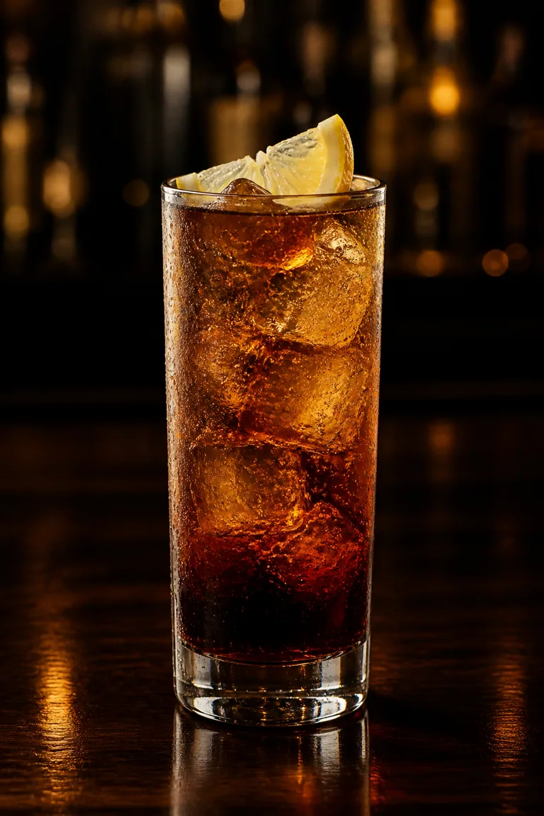 Bäska droppar med soda i highballglas med is och en citronklyfta