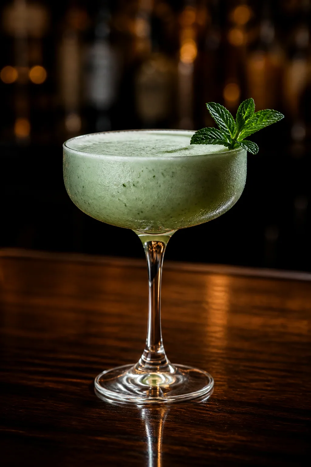 Missionary’s Downfall i coupe, blekgrön och frostig med myntakvist